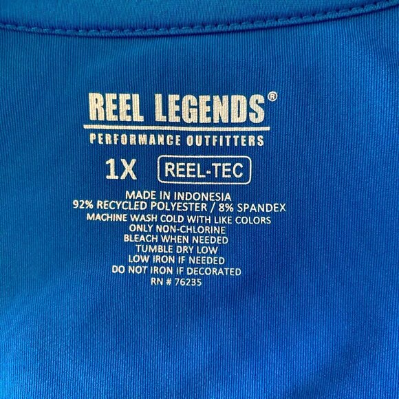 Reel Legends Performance Blue Long Sleeve Shirt with Reel Tec Women's 1X NEW - Picture 8 of 10